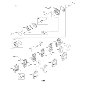 Engine >> Air Cleaner/Cylinder Head Diagram and Parts List for 021025-00  Briggs and Stratton Pressure Washer